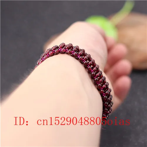 Натуральный 4 мм красный гранат эластичные бусины браслет модный очаровательный