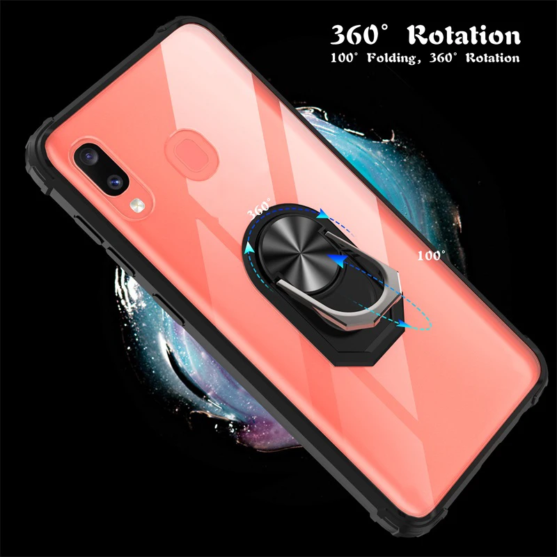 Роскошный чехол для телефона Huawei P30 Lite прозрачный магнитный держатель