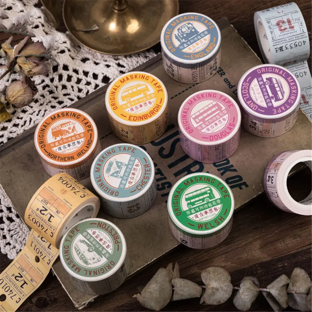 1 рулон винтажная Маскировочная лента из серии британских билетов Васи кавайные