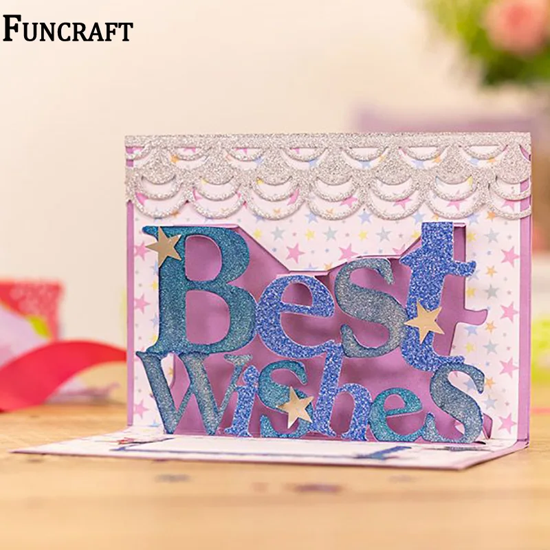 Фестиваль с наилучшими пожеланиями слова буквы тиснение металлические Вырубные