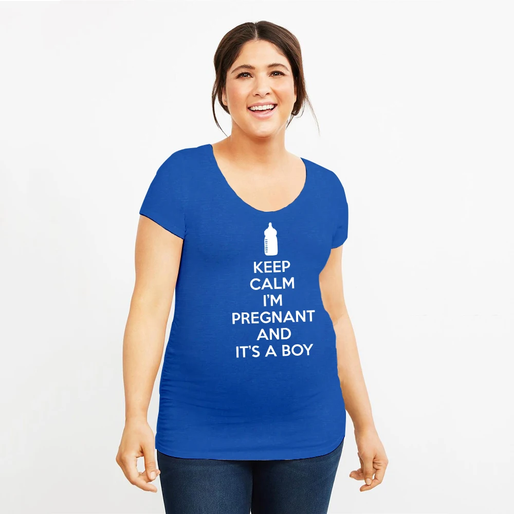 Футболки Crazy Dog для беременных надписей Keep Calm Im Беременные и Its A Boy Забавная