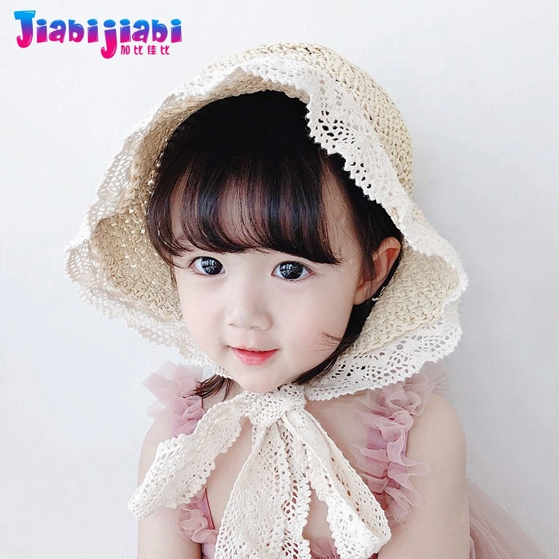 Стильная летняя соломенная шляпа для маленьких девочек в стиле милитари дышащая