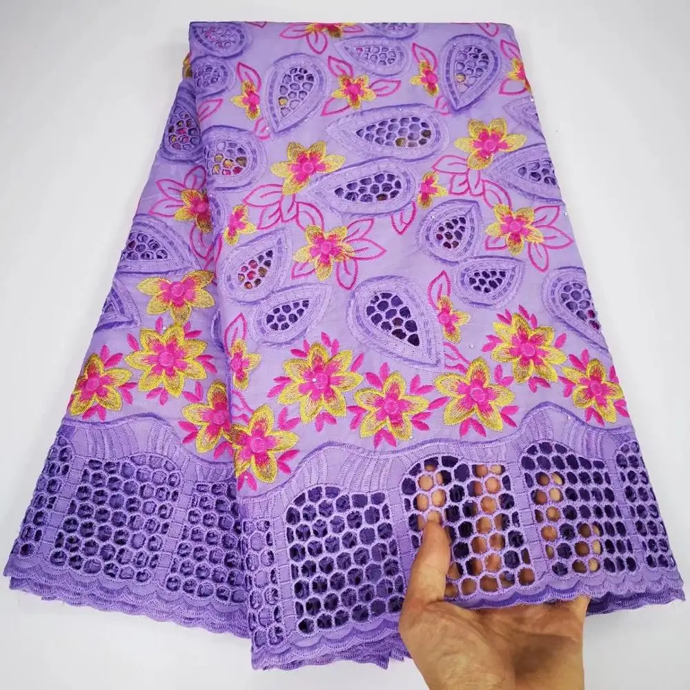 

Madison Swiss Voile Lace in Switzerland Embroidery Nigerian Cotton Lace Fabrics African Dry Lace Fabric with Stones