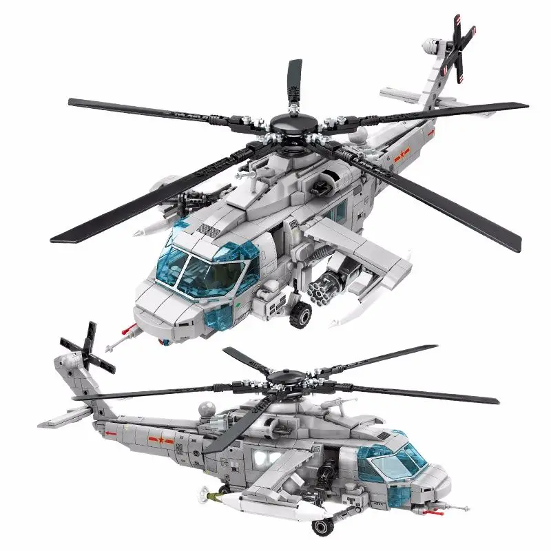

City Police Military Helicopter Transport Aircraft Building Blocks WW2 Airplane Figures Education Bricks Boys Toys