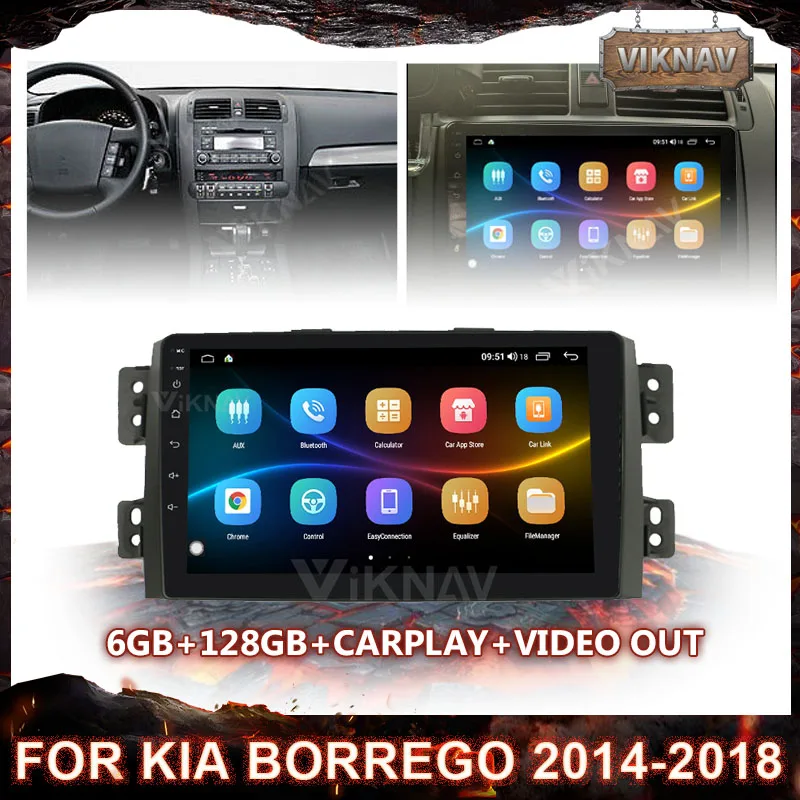 

9 дюймов Android 10,0 6G + 128G для Kia Borrego 2014-2018 автомобильный dvd gps-навигации Радио мультимедийный плеер стерео головное устройство 2 din