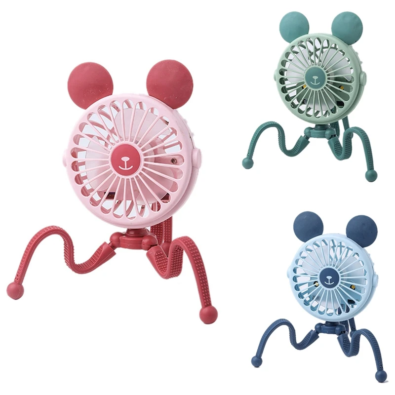 

Cartoons Octopus USB Fans Handheld Baby Stroller Bracket Silent Fan