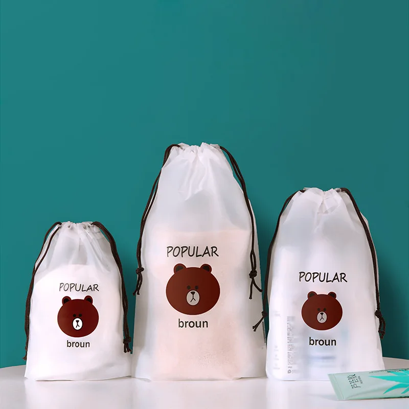 

2 Pcs Drawstring Bag Frosted Drawsts Bag Waterproof Drawstring Bag Cosmetics Shoes Socks Travel Storage Bag Package Bag