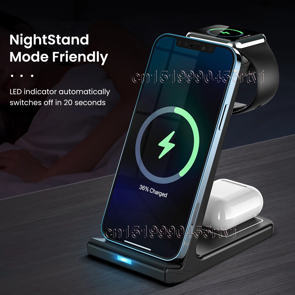 20w wireless charger stand for iphone 13 12 11 xr 8 apple watch 3 in 1 qi fast charging dock station for airpods pro iwatch 7 6 free global shipping