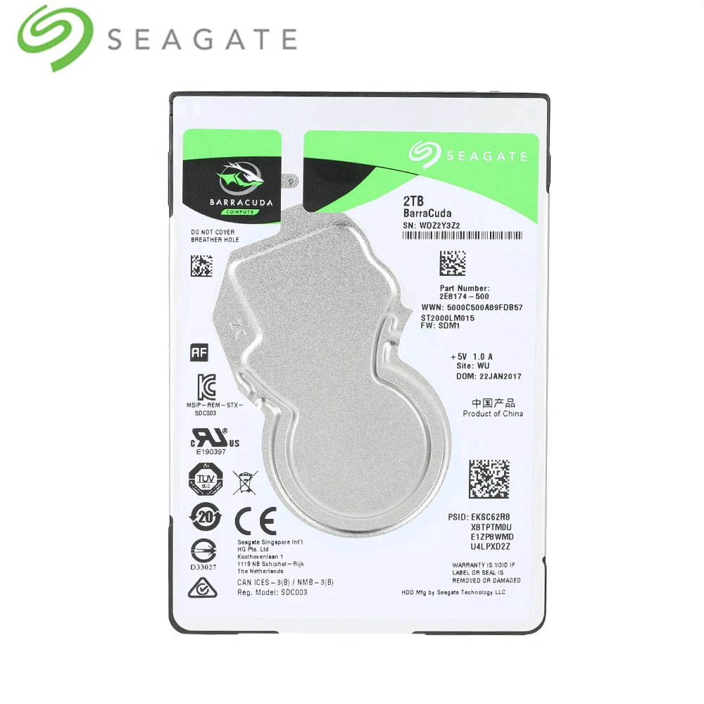 Внутренний жесткий диск Seagate, 2,5 дюйма, 7 мм, 5400 об/мин, SATA 6, 128 Мб кэш-памяти