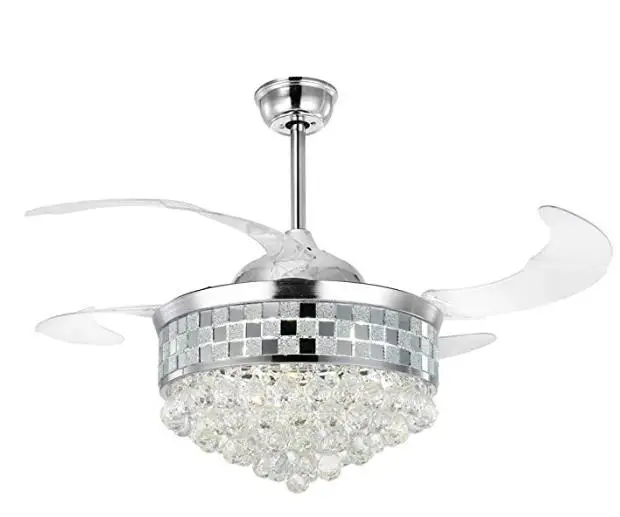 Светодиодные потолочные вентиляторы лампа для гостиной 220 В 110 Хрустальный