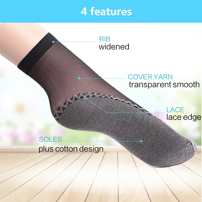 

10pcs=5pair Summer Thin Short Socks for Women Comfortable Breathable Bottom Wicking Slip-Resistan Wear-Resistant Silk Socks