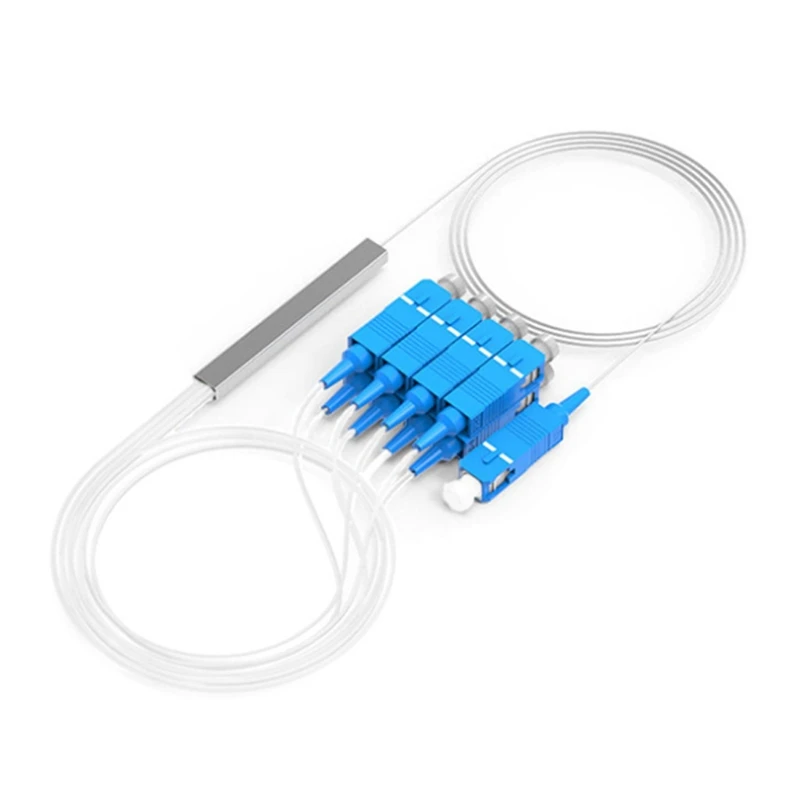 

Optical Coupler Singlemode Simplex Steel Pipe PVC 0.9mm 1X8 FTTH Fiber Optic Splitter with 60mm Length