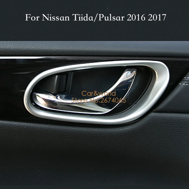 Для NISSAN TIIDA 2016 2017 2018 2019 внутренняя дверная ручка фоторамка панель Обложка отделка