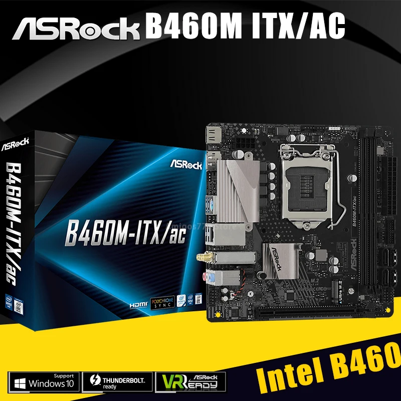 Bestellen LGA 1200 ASRock B460M-ITX/AC Motherboard DDR4 PCI-E 3,0 64GB M.2 HDMI-Kompatibel Overlocking Desktop B460 Placa-Mãe Mini-ITX