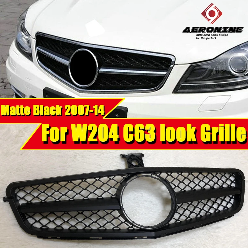 Передняя решетка-гриль для Mercedes C Class W204 купе Sports C63 Грили из АБС-пластика черного