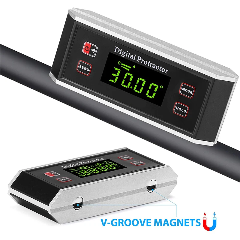 Цифровой Инклинометр транспортир Angle Finder Уровень Магнитный v-образными канавками