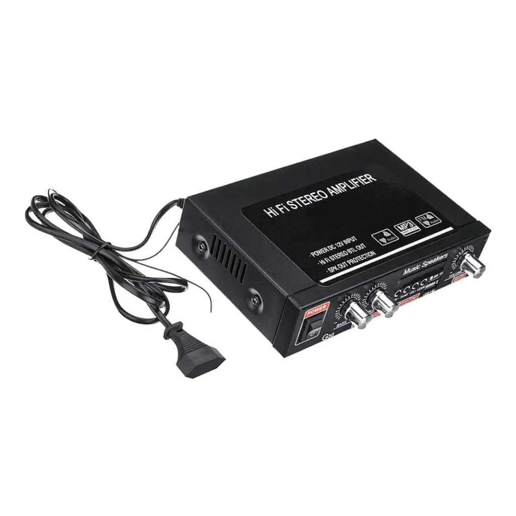 Hifi Bluetooth автомобильный аудио усилитель мощности FM радио плеер с пультом