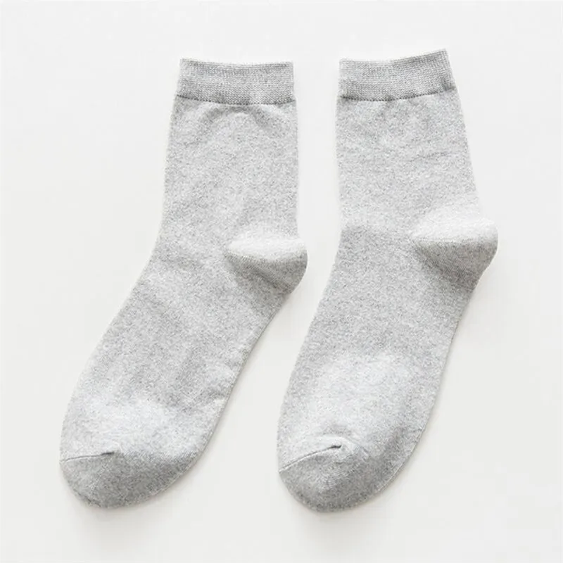 5Pair LightGrey Sock 5 пар мужских бамбуковых носков, партия, хлопковые черные повседневные деловые носки, тянущиеся, подходят для ног, дышащие носки, зимние, Размер 11-13 - Цвет: 5Pair LightGrey Sock