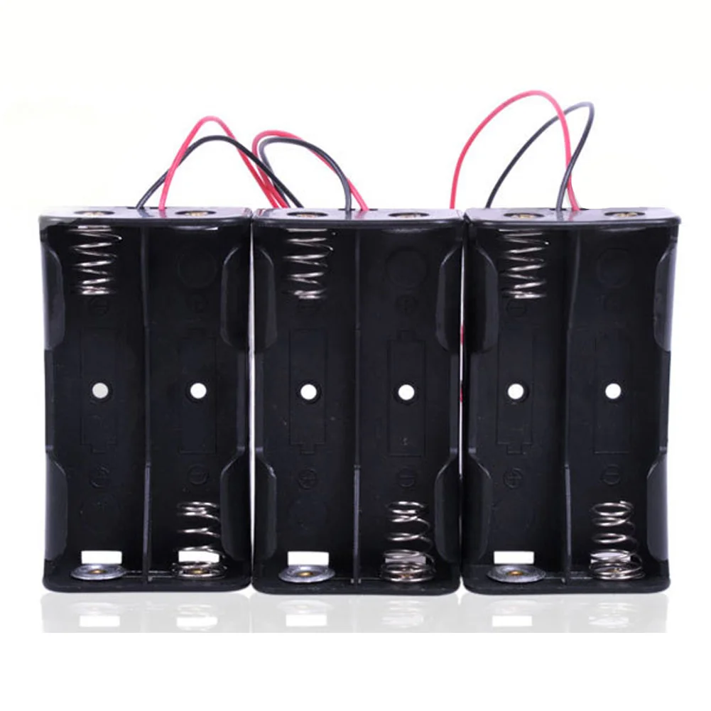 Пластиковый ящик для хранения 18650 5 штук черный 2 слота сделай сам зажим батарей