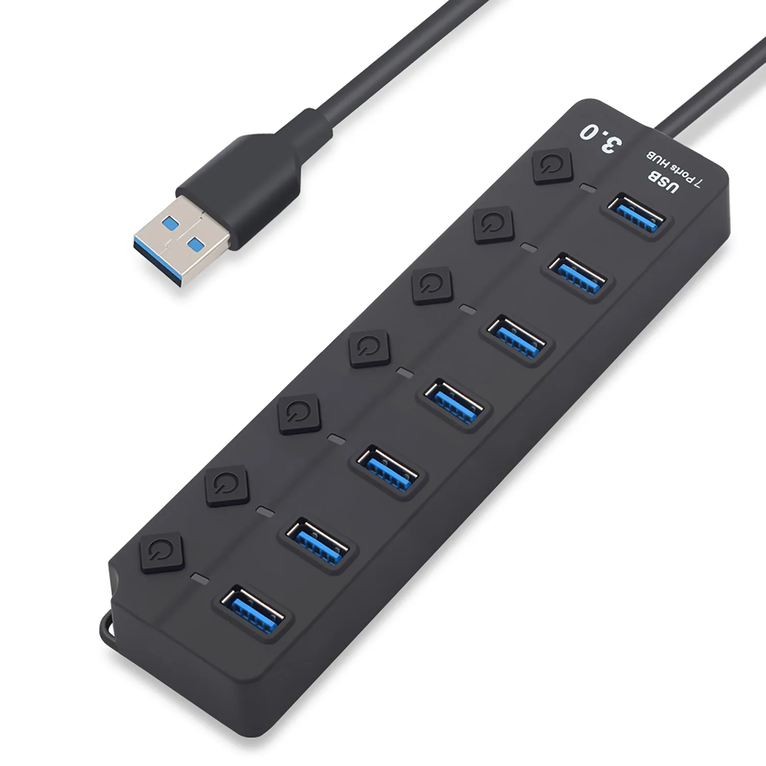 7 Port USB 3.0 HUB 4/7 Порты и разъёмы USB 3,0 концентратор Разветвитель USB концентратор 3,0 с индивидуальным Мощность переключатели светодиодный индикатор ЕС и США Мощность адаптер для ноутбука MacBook - Цвет: 7 Port USB 3.0 HUB