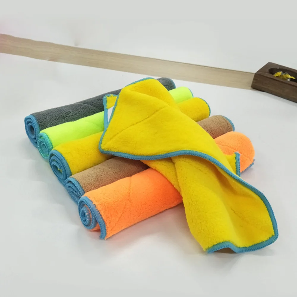 

5 PCS Dual-side Car Cleaning Towels Coral Auto Car Polishing Waxing Drying Cloth (25 * 25)