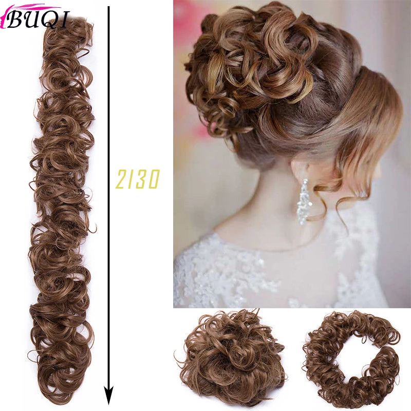 Женский шиньон для пучка BUQI модный с кудрявыми волосами взрослых эластичная