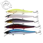 Искусственный опускается на дно Пластик, твердая приманка 5 шт.компл. 3D моделирование глаза 11,5 см14,5 г 6 # острый Тройной крюк воблеры бионная Приманка море