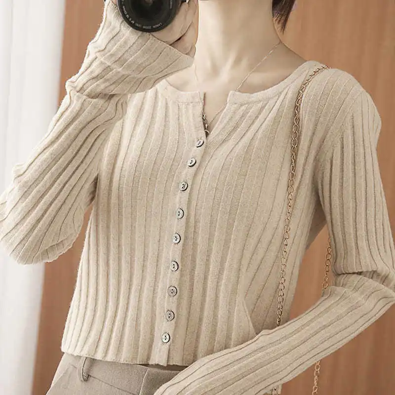 Женские свитера кардиган вязаный осенне-зимний свободный свитер маленькое