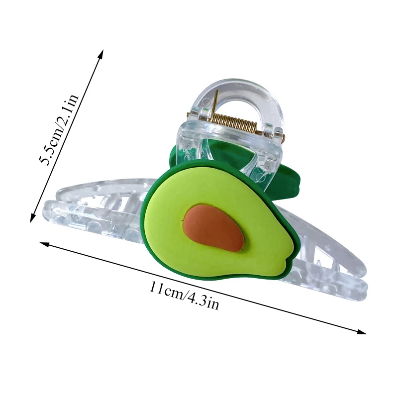 

Avocado Strawberry Hair Claw Clip Transparent Ponytail Clip Shark Clip Cartoon Fruit Hair Clip for Women Girls Hair Accessories