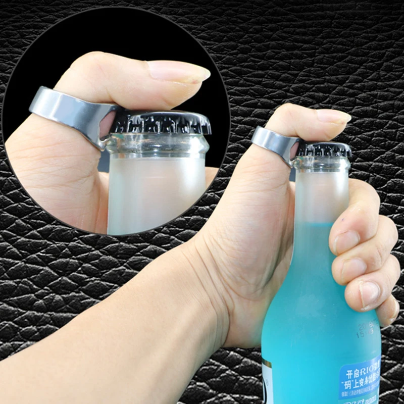 

20/22/24mm Mini Bottle Opener Stainless Steel Finger Ring Ring-shape Bottle Beer Cap Opening Remover Kitchen Gadgets Bar Tools
