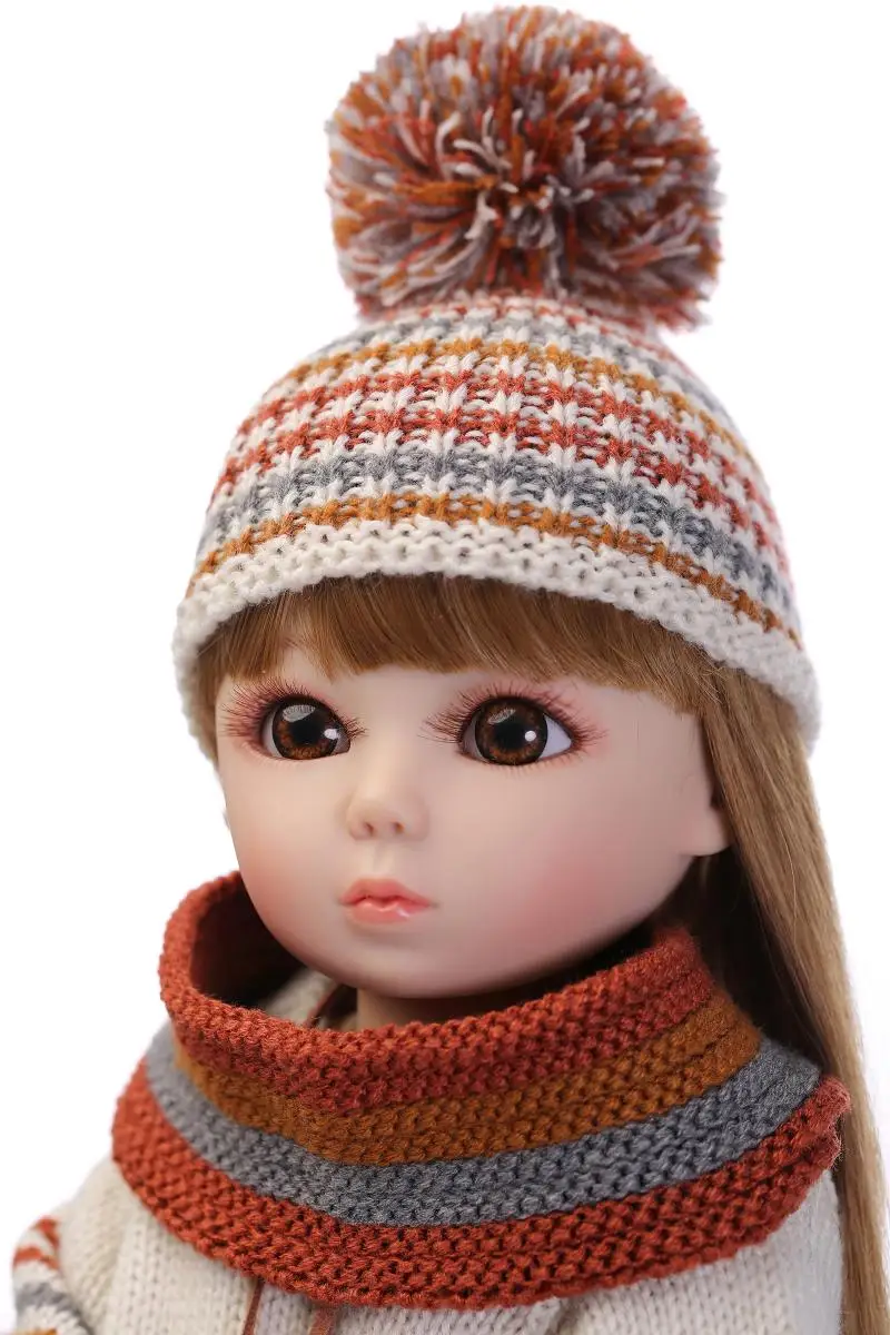 Кукла BJD 45 см красивые игрушки для девочек с вязаным крючком свитером виниловая
