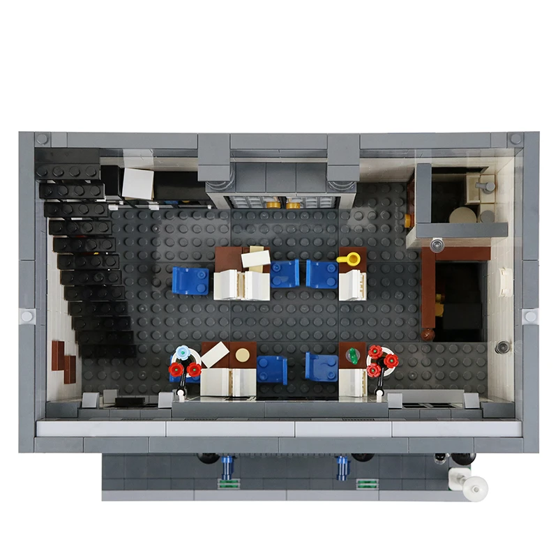 BuildMoc 21474 полицейский участок мотоцикл модель вертолета конструкторных блоков