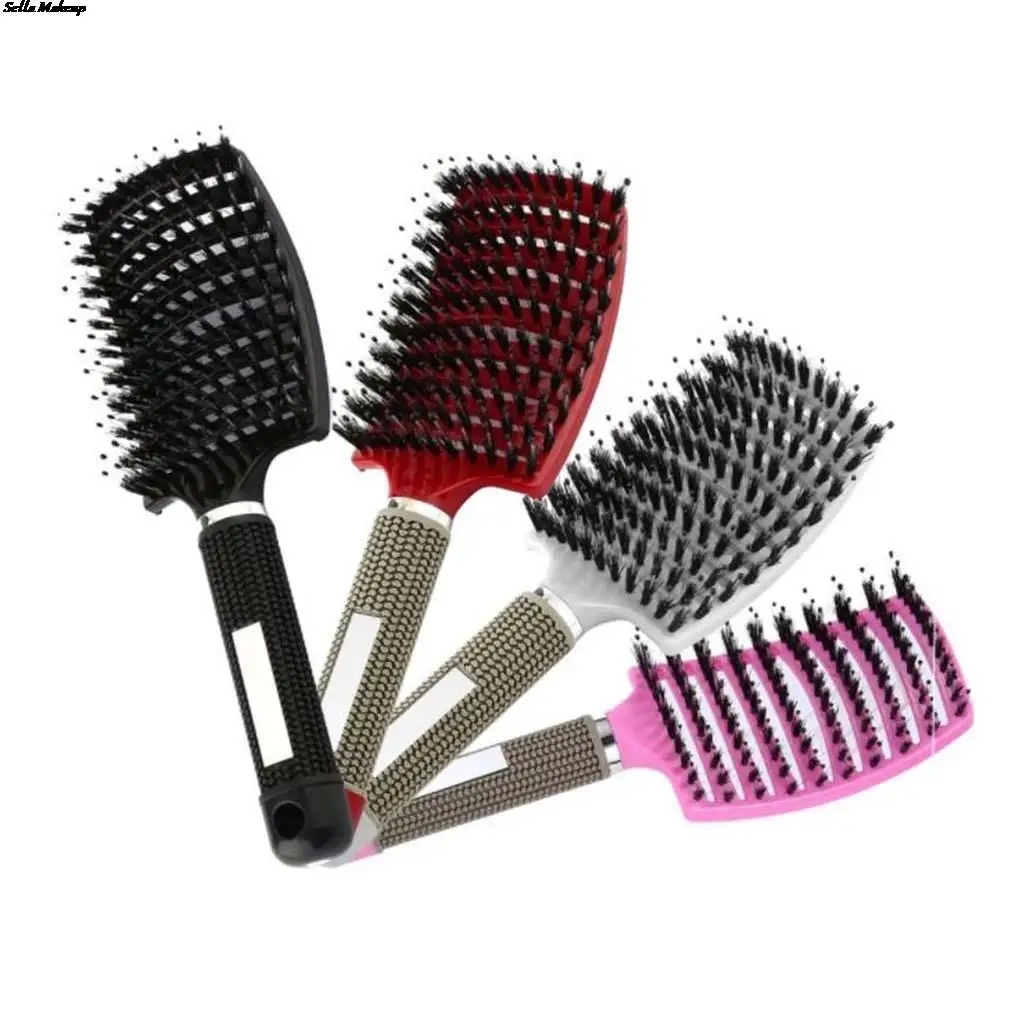 

Hair Brush Scalp Massage Comb Hairbrush Bristle&Nylon Women Wet Curly Detangle Hair Brush for Salon Hairdressing Styling Tools