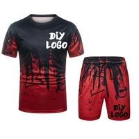 custom your logo tracksuit men 3d clothing sportswear 2 piece set fitness summer print shorts t shirt mens suit