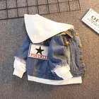 Детская джинсовая куртка с цветочной вышивкой, на веснуосень