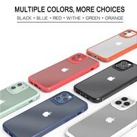 luxury transparent shockproof phone case for iphone 11 12 pro max mini x xs xr 7 8 plus se 2020 hard pc silicone back cover
