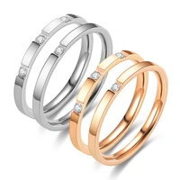 trendy fashion stainless steel ring female new titanium steel couple wedding ring gift