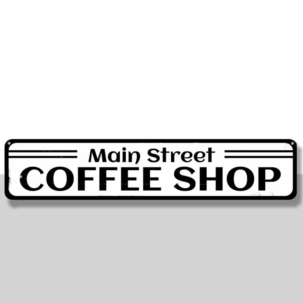 

Главная улица, знак кофейни, персонализированный кофейный бар, местоположение, Металлический Настенный декор