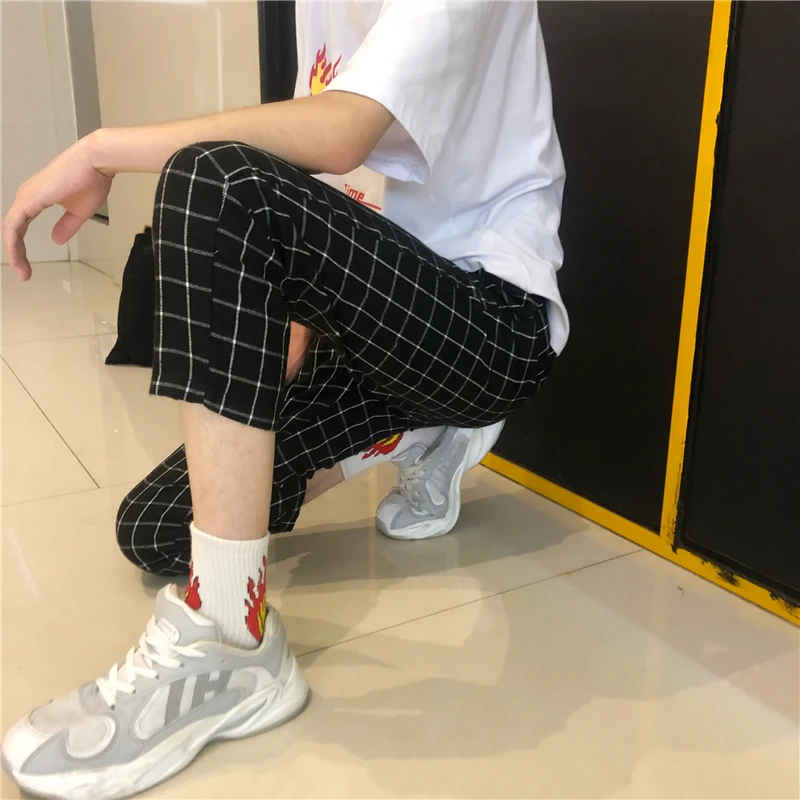 Heydress винтажные лоскутные брюки Харадзюку женские мужские брюки эластичные брюки с высокой талией корейские повседневные Прямые брюки