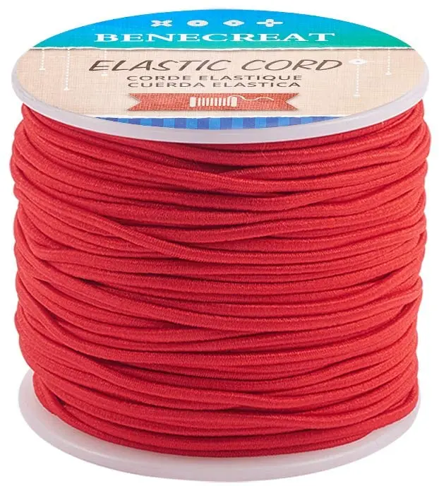 

2mm 55 Yards Elastic Cord Beading Stretch Thread Fabric Crafting Cord for Jewelry Craft Making (Crimson)