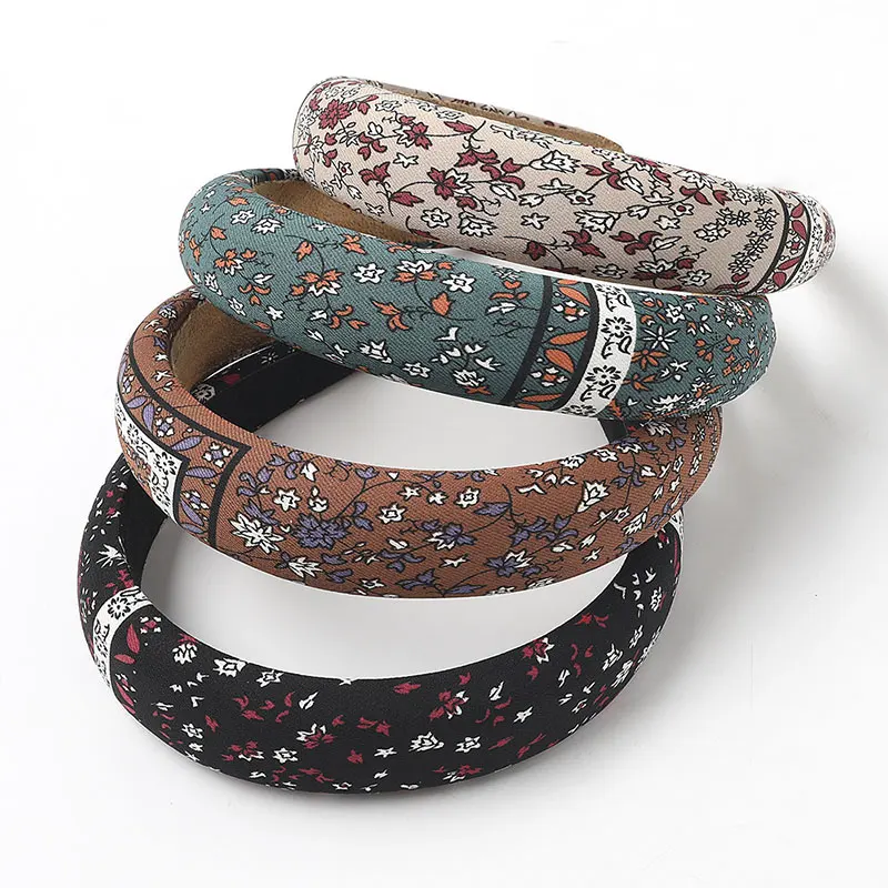 

Leopard Floral Print Sponge Handmade Padded Headband Hair Hoop Women Hair Bow Korean Heada Hoop Girls Headwear Hair Accessories