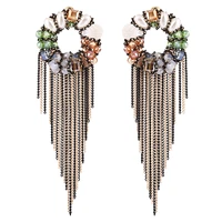 womens trendy earrings for wedding party prom crystal beaded fish ear hook earrings fashion statement dangle drop earrings 4177