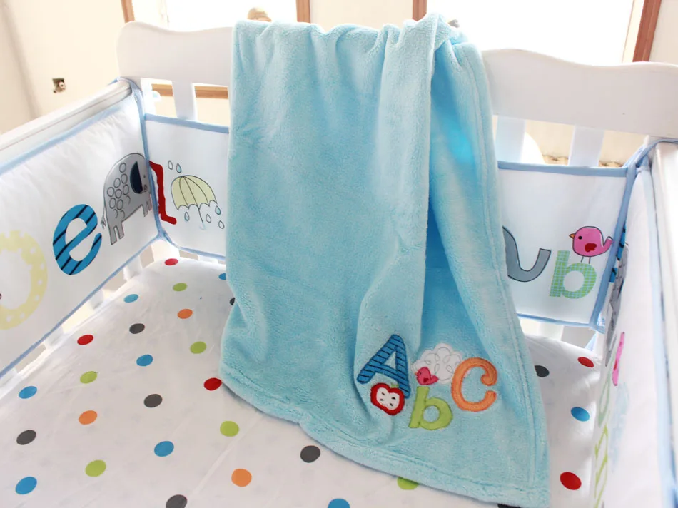 5 шт. принт с буквами вышивка принадлежности для детской кроватки Постельное