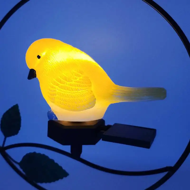 

Garden Decoration Bird Solar Light With Solar Panel Fake Circle Leaf Hanging Lamp Waterproof Outdoor Courtyard Path Yard Lamp