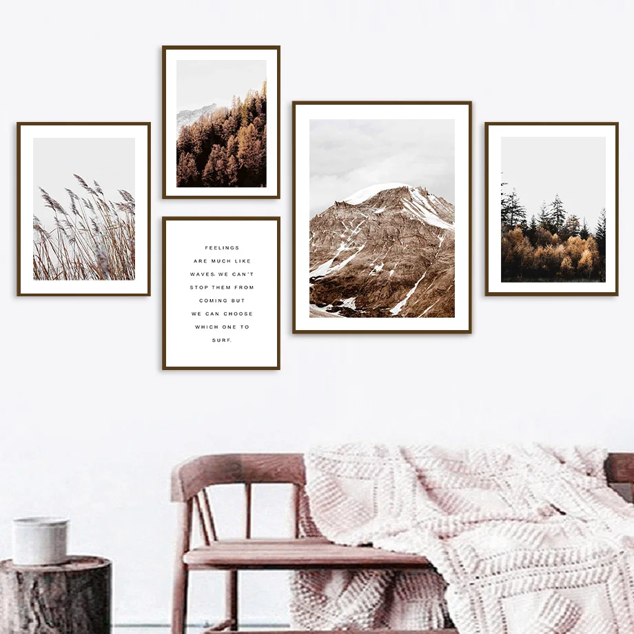 

Reed Cedar Forest Snow Mountain Reference Wall Art Canvas Painting Nordic Posters And Prints Wall Pictures For Livig Room Decor