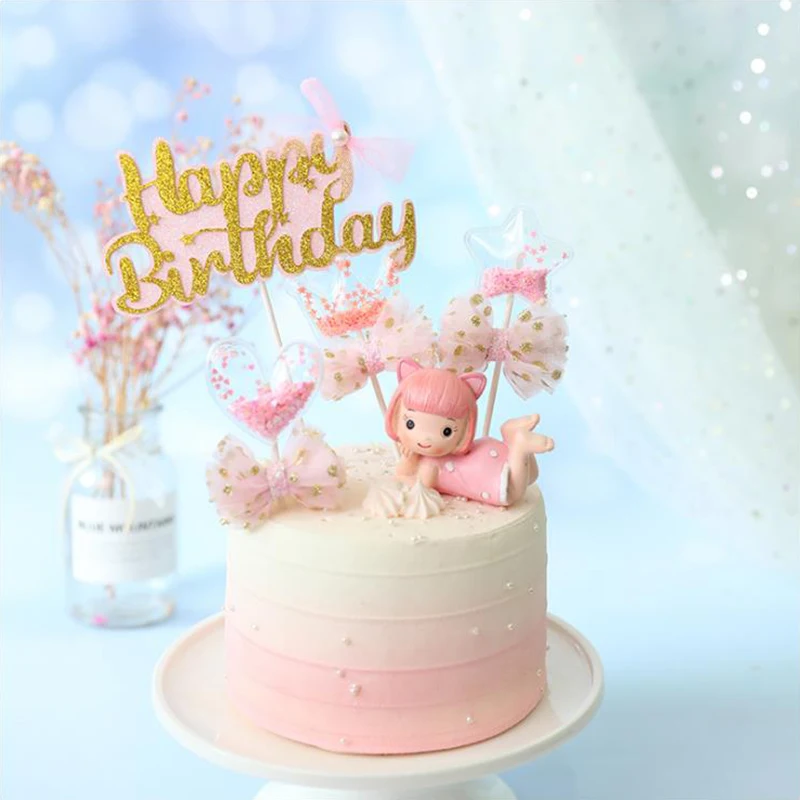 Украшение для торта на день рождения 1 шт. блестящий бант любовь пентаграмма