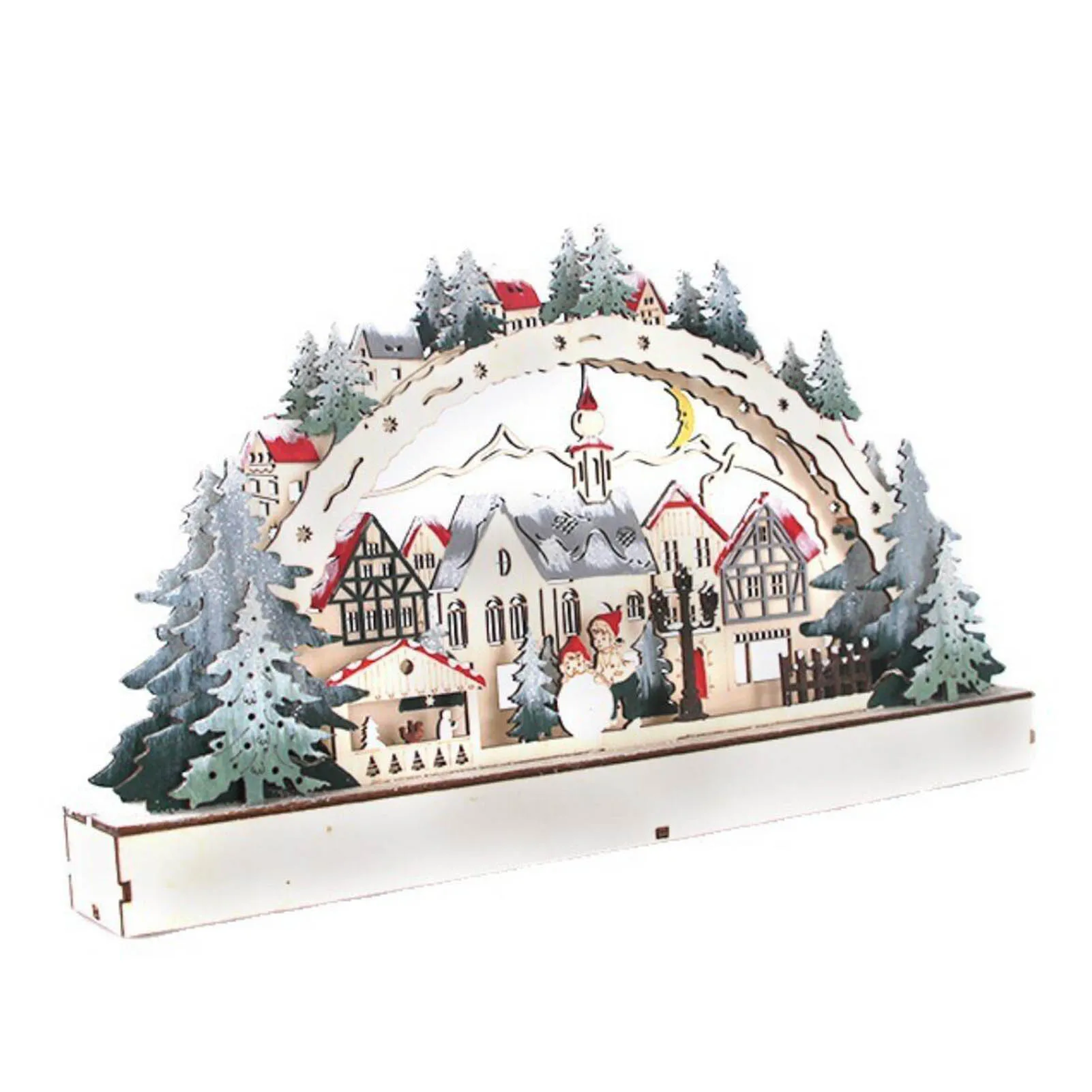 

Christmas Table Ornaments Decorations For Home Lighted House Wooden Table Centerpieces LED Holidays Dinner Party Table Greater