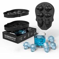 food grade silicone skull ice maker mold bones ball tray cake candy tools kitchen gadgets 15 grid silicone whiskey ice ball mold
