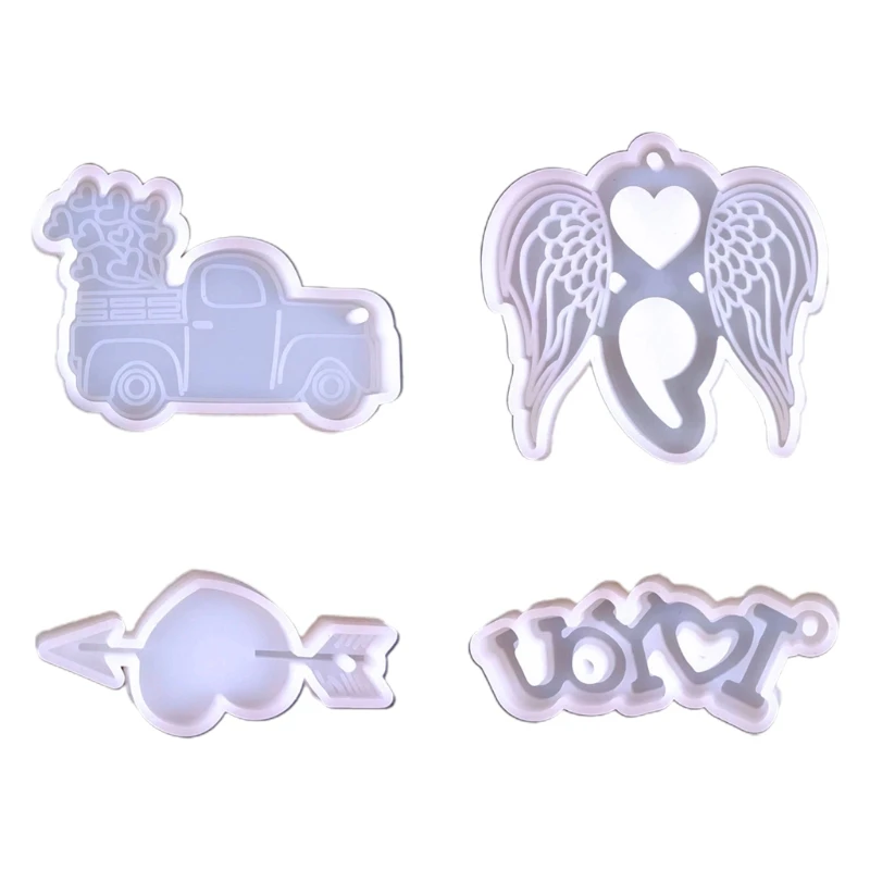 

Valentine's Day Keychain Epoxy Resin Mold Handmade Ornaments Hanging Pendants Silicone Mould DIY Crafts Jewelry Casting Tools