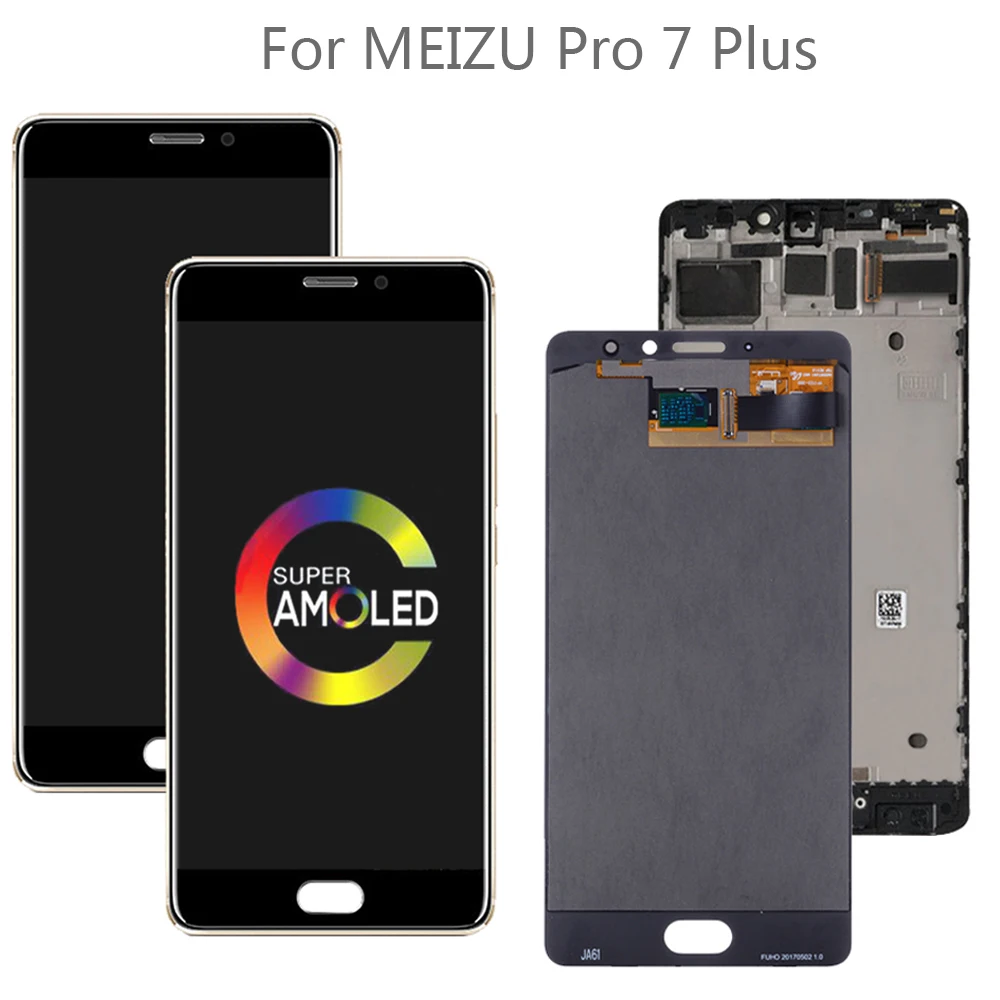 Оригинальный AMOLED ЖК дисплей 5 7 дюйма для Meizu Pro Plus сенсорный с рамкой Замена